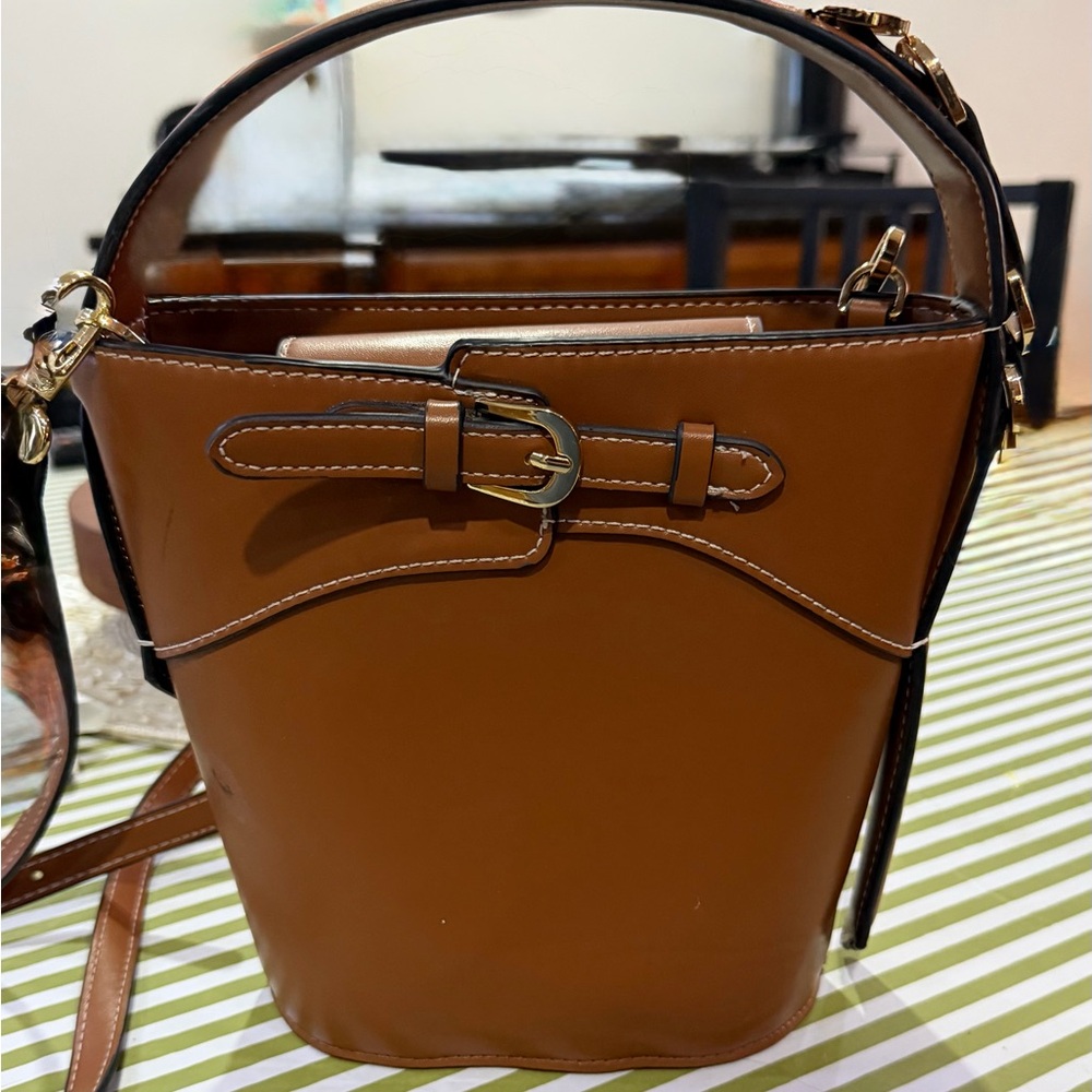Zara Brown Bucket Bag